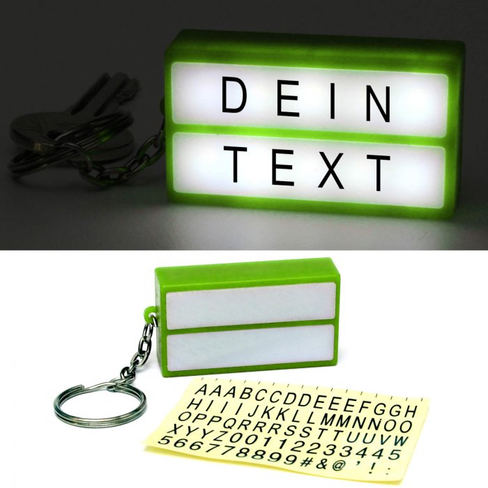 Illuminated sign keychain