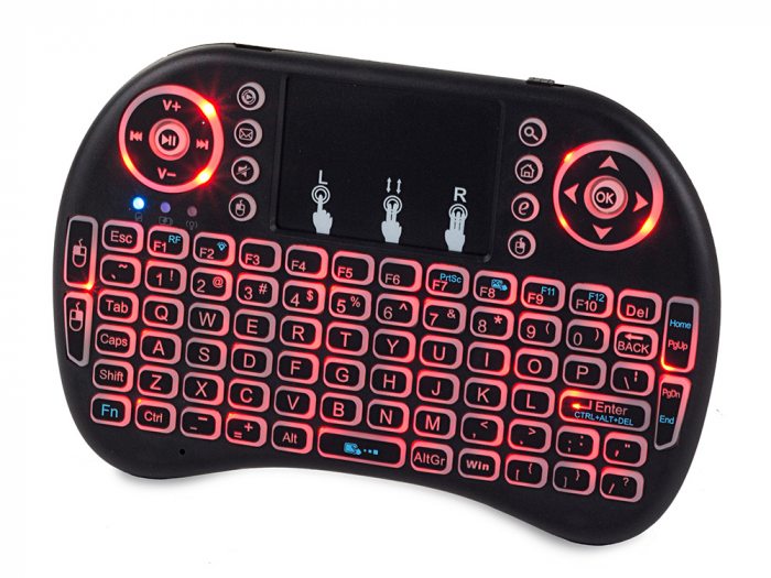 rote leuchtende Funk Mini Tastatur mit Touchpad