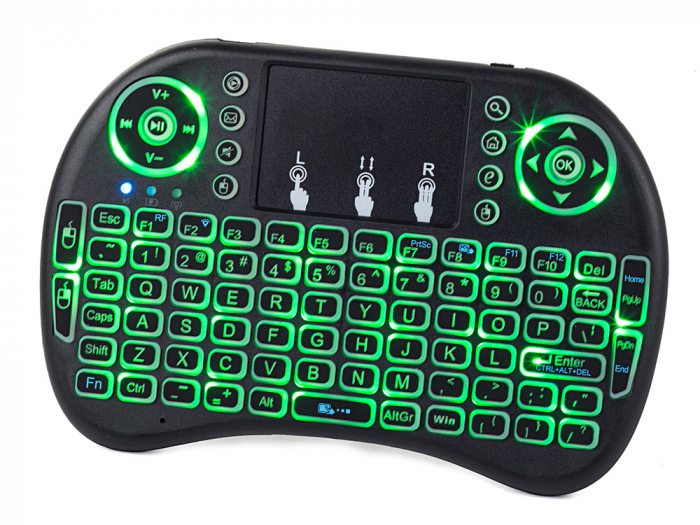 Hintergrund Tastenbeleuchtung grün Funk Mini Tastatur mit Touchpad