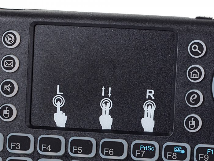 Drahtlose Mini USB Tastatur mit Touchpad & LED Hintergrundbeleuchtung I Gadget zur Steuerung für Smart TV Computer & Spielkonsole