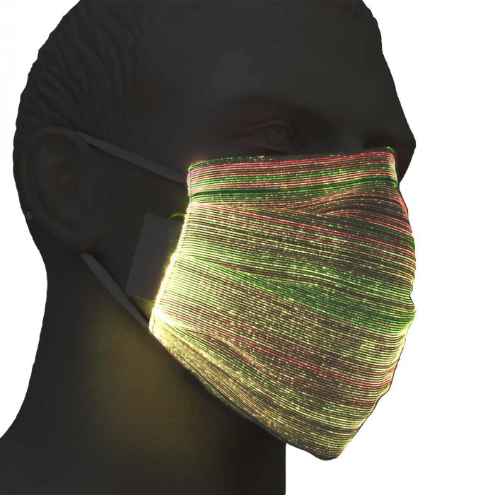 Wiederaufladbare Multicolor LED Festival Maske11 Leuchtfunktionen I  leuchtende  Maske Party Faschingsmaske Rave Techno Festival Maske