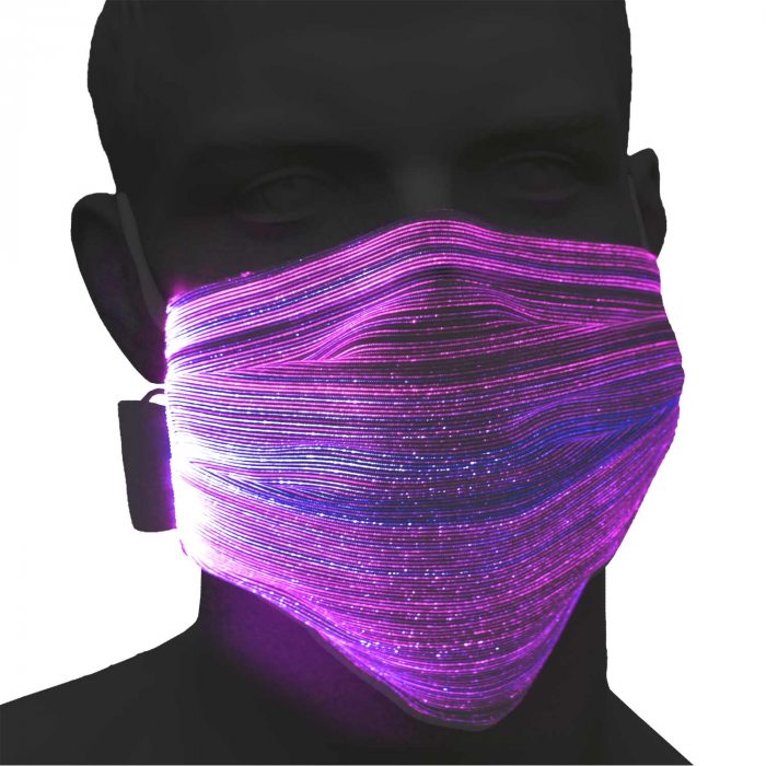 Wiederaufladbare Multicolor LED Festival Maske11 Leuchtfunktionen I  leuchtende  Maske Party Faschingsmaske Rave Techno Festival Maske