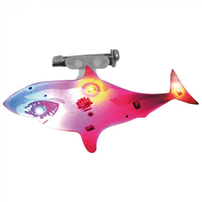 LED-Anstecker Hai Blinky Anstecker Brosche