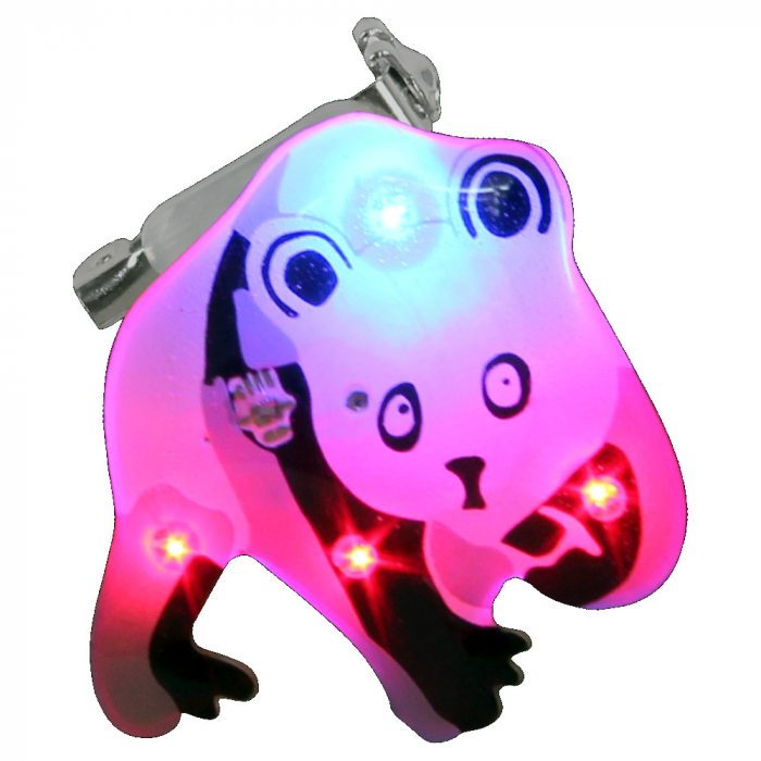 LED pin panda blinky pin brooch