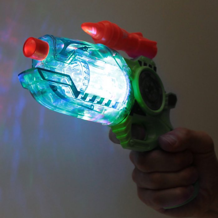 Mega laser pistol for carnival and Mardi Gras green handle