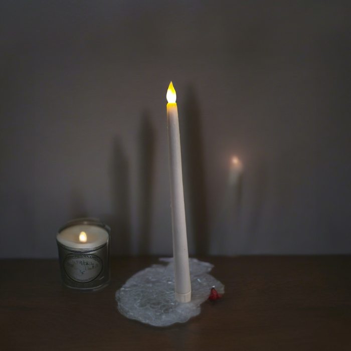 led candle in glass