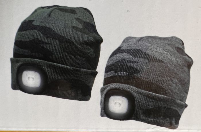Camoflage LED Mütze I Leucht Beanie I Outdoor Mütze mit LED-Beleuchtung I Leuchtmütze
