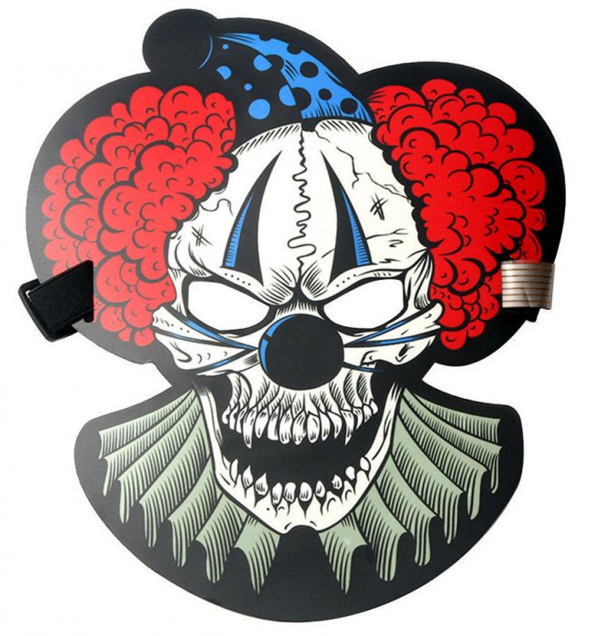 Totenkopf-Clown Leucht-Maske