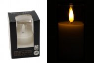 Edle LED-Echtwachskerzen im Glas I 7,5 x 5 cm I 3D Flamme mit Timer I Automatisches Ausschalten