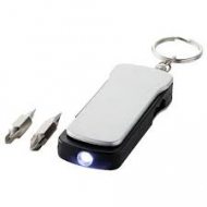 Practical keychain with light & screwdriver I slotted & Phillips screwdriver I LED flashlight I key ring gadget tool