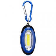 Blue carabiner flashlight pendant I key ring with bright COB flashlight I 3 light effects I practical magnetic holder I gadget
