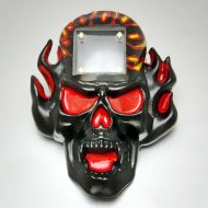 LED Totenkopf Flammen Gürtelschnalle I Leuchtende Heavy Metal Gürtel Accessoires I Mottoparty Halloween