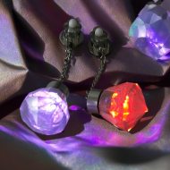 Blinkender LED Ohrclip I OhrClips Pink Rot oder Pink Pink I Leuchtender Ohrschmuck