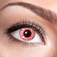 Motiv-Kontaktlinsen Bloodshot I Zwei weißrote Eyecatcher Wochenlinsen I Blut Augen-Motivlinsen