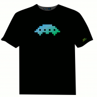 Nur noch in Größe XL I Space Invaders LED-Shirt I  Mothership T-Shirt Retro Gamer I Mutterschiff Computerspiel