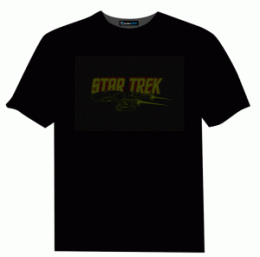 Star-Trek Leucht LED-Shirt I StarTreck Raumschiff Enterprise Fans Shirt animiert I Retro Fanshirt