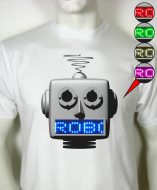 Nur noch XL & XXL I  LED Roboter T-Shirt mit programmierbarer Laufschrift Robo Vintage Shirt I Space Age 50er 60er Jahre Mottoparty Oufit