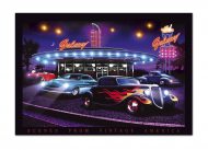 LED-Wandbild Car Park I Leuchtbild Wandbild Autos Vintage I USA Retro Bild Hot Rod Auto Wandbeleuchtung