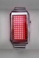 Designer Digital-Uhr Herren-Armbanduhr I LED Matrix Rot