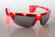 Retro LED-Sonnenbrille rot blinkend & leuchtend Partybrille