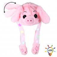 Leuchtende Schweinchen LED Wackelohren Mütze  I Lustige Warme Kinder-Mütze mit beweglichen Ohren