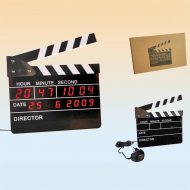 Regieklappe LED-Uhr Wecker inklusive digitaler Zeit- und Datumsanzeige
