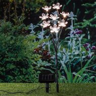 LED flower branch with 8 white flowers