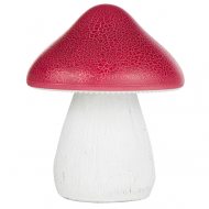 Roter Solar-Pilz mit bunten LEDs