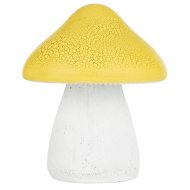 Gelber Garten-Pilz mit bunten LEDs und Solarzelle innen