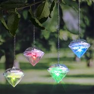 Set of 4 solar LED diamonds for hanging I