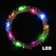 LED wreath with tinsel multicolor or pink children