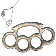 Glitter brass knuckles necklace by Rock Daddy