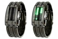 Twin Display LED-Armbanduhr silbergrau