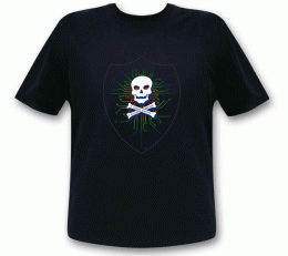 Hacker LED T-Shirt Totenkopf CPU Nerd Shirt