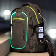 Wheel Bee Schulrucksack & Freizeitrucksack mit Beleuchtung & Reflektorstreifen für mehr Sichtbarkeit auf dem Schulweg I 30 Liter LED Rucksack