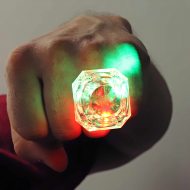 Diamant LED-Fingerring Party Schmuck Kinder & Teens & Schlager Festival
