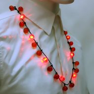 Leuchtende Halloween LED-Halskette Kürbiss
