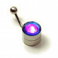 LED-Bauchnabelpiercing mit Facettenstein I Leuchtender Bauchnabel Nabelschmuck Bananabell Nabelpiercing I Piercing am Bauchnabel