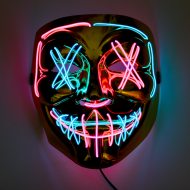 Leuchtende Gold Vendetta-Maske I LED Anonymous-Gesichtsmaske I Protestmaske