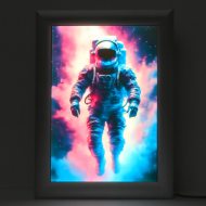 LED picture astronaut LED light frame DIN A4 aluminum I cosmonaut poster frame backlight I LED picture light box I light box with ultra-flat design & folding frame technology