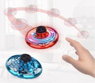FLY-GO Flying Spinner blau rot interactive I LED Rotor-Flugscheibe I Fliegender Hover-Kreisel mit Leuchteffekt I Flugspielzeug Kinderspiezeug
