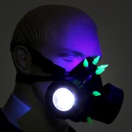 UV LED-Gasmaske I Cyberpunk Gothik Gasmaske mit LED