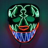 Face Tattoo LED Costume Neon Mask I Halloween Night Party I EL Light Mask