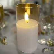 High-quality & elegant LED candle in a glass  5 x 10 cm