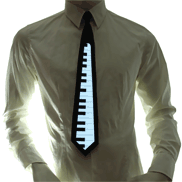 Sound activated luminous piano tie