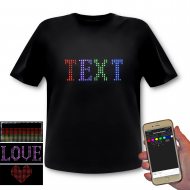 LED T-Shirt mit programmierbarer LED-Anzeige I App-gesteuertes LED-Shirt I Wearable Shirt mit Laufschrift Anzeige