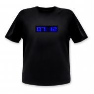 Unisex LED-Shirt Lauftext & Uhrzeit blau programmierbares Party LED T-Shirt