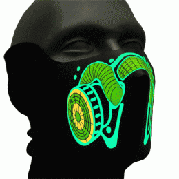 Biohazard LED-Maske Atemmaske Motiv Gasmaske Sprachgesteuert