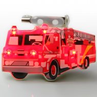 LED-Anstecker Feuerwehrauto LED-Blinky Blinky Anstecker Brosche Blinki Pin Button