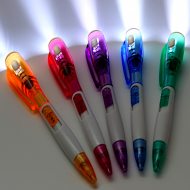 Leuchtender Kugelschreiber mit LED-Taschenlampe I Taschenlampen-Kuli I Kugelschreiber mit LED-Lampe I Schüler Schreibgerät Gadget